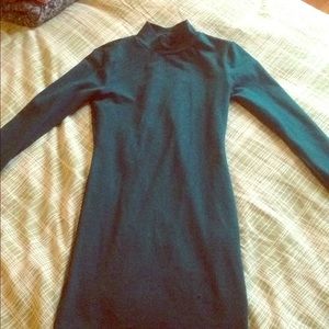 F21 MOCK NECK AMAZON GREEN DRESS